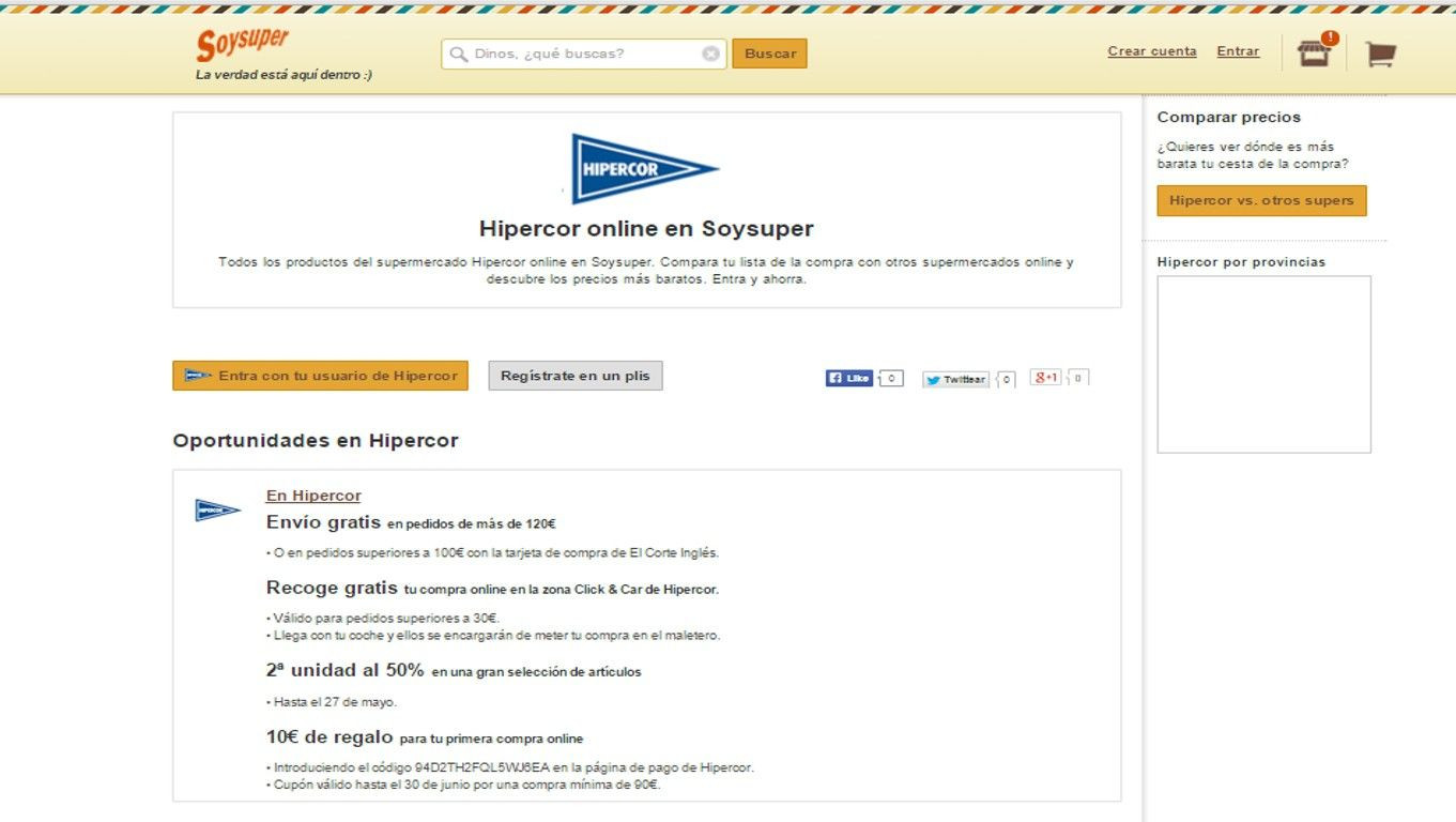 Soysuper incorpora el supermercado online