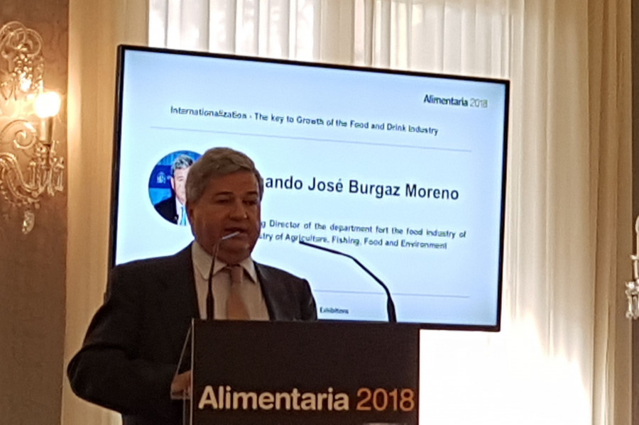 El director general de la Industria Alimentaria, Fernando Burgaz, ha participado en la presentación internacional de Alimentaria 2018 en Barcelona.