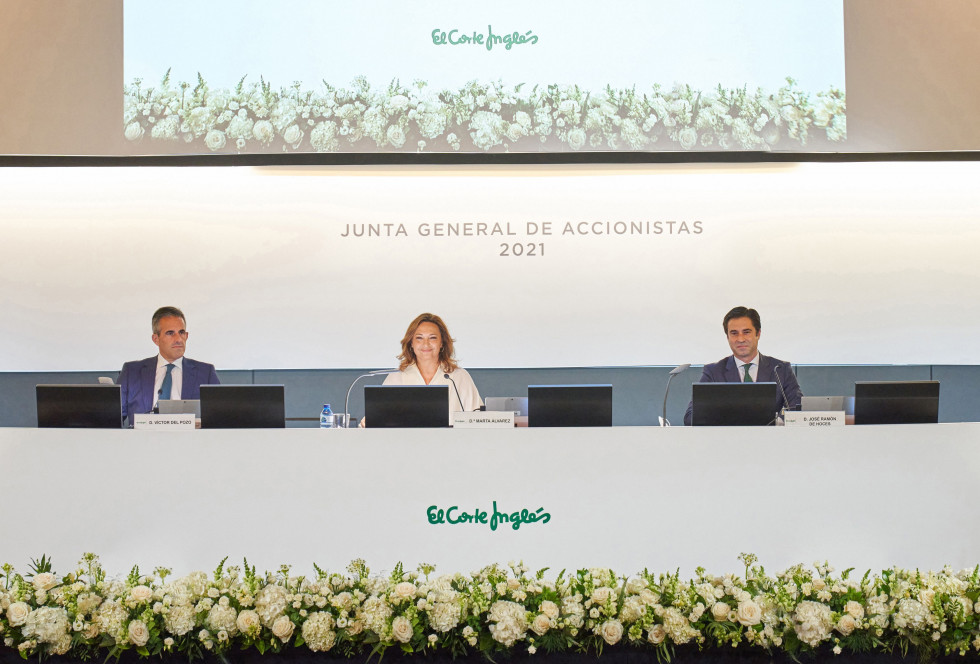 De izda. a dcha.: Víctor del Pozo, consejero delegado; Marta Álvarez, presidenta; José Ramón de Hoces, consejero secretario.
