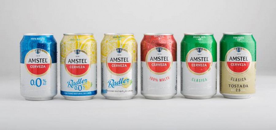 La nueva imagen estará presente en en toda la gama excepto en Amstel Oro y Amstel Radler Tostada.