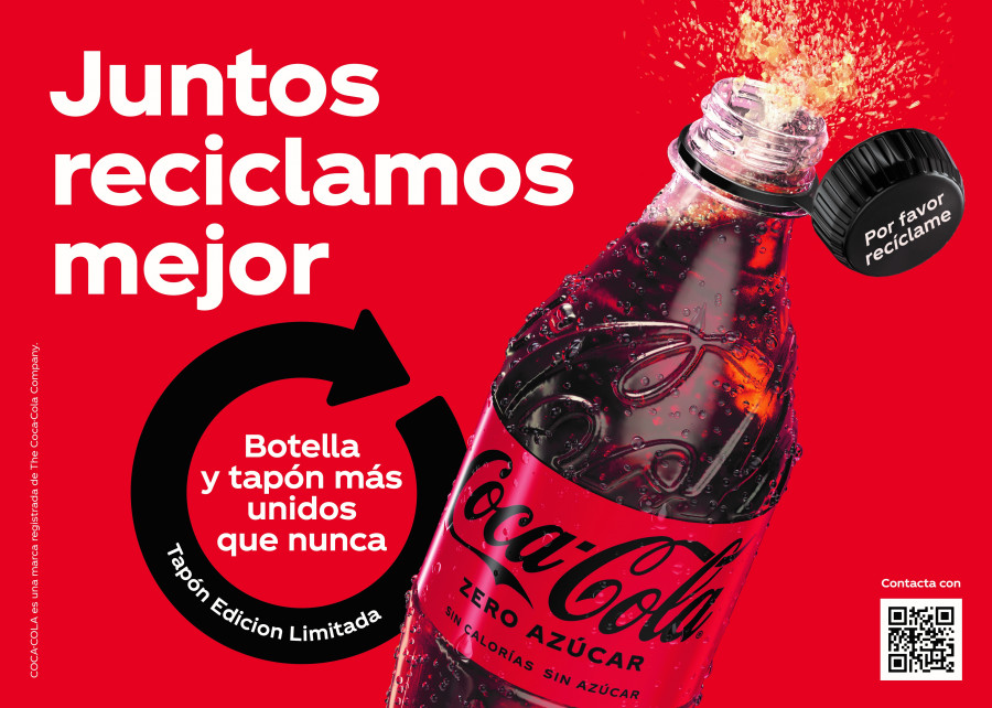 El tapón se incluirá en todas las variedades de Coca-Cola de botella de 500 ml.