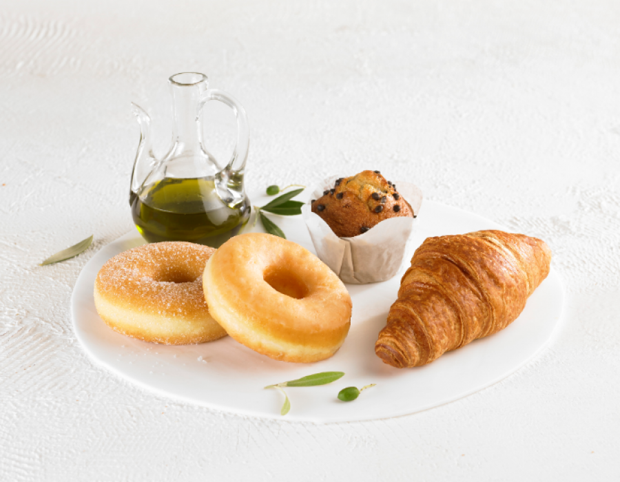La gama cuenta con el nuevo croissant olive, la magdalena olive y los dots olive.