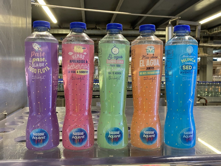Packaging de las nuevas botellas de Nestlé y Mr Wonderful.