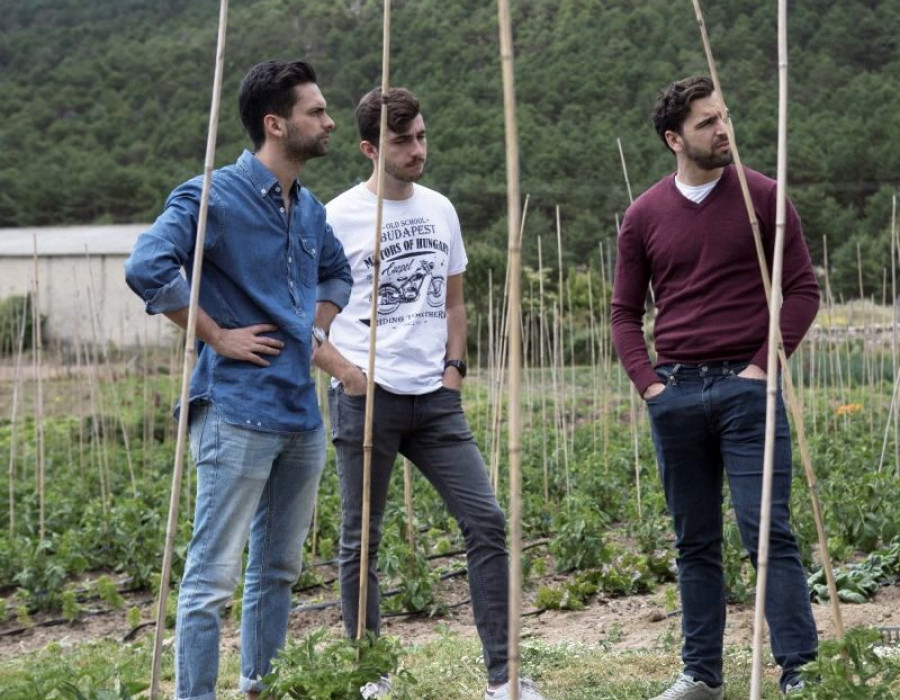 De izquierda a derecha, los fundadores de HarBest Market: Mario Rey, Santiago Azurmendi y Álvaro Pérez.