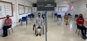 Espacio de vacunación para la plantilla de la provincia que recibirá la vacuna monodosis Janssen.