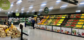 Así luce la sección de frutas y verduras del renovado Mercadona.