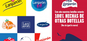 Bajo el movimiento #BotellaxBotella, que cuenta con una campaña en redes sociales, las marcas hablan a la gente con su imagen customizada con el logo de Lanjarón.