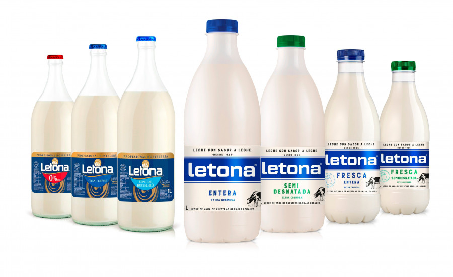 Letona amplía su gama de productos destinados al consumo doméstico con el lanzamiento de la leche UHT entera y semidesnatada.