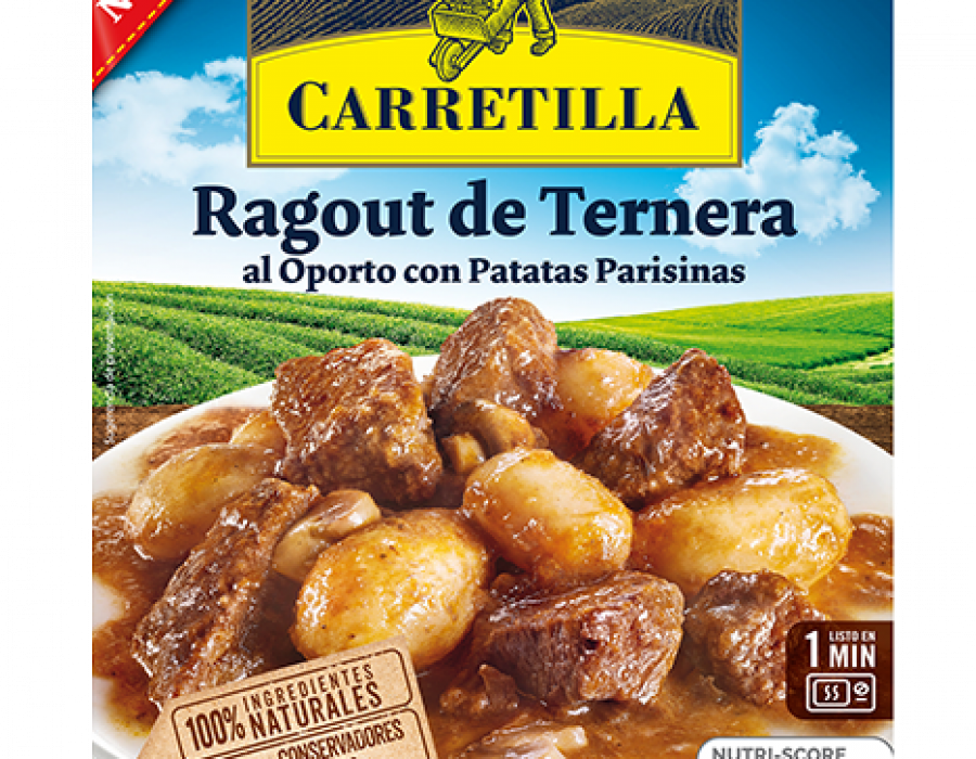 Nuevo ragout de ternera al Oporto con patatas parisinas.