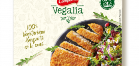 Nuevo escalope vegetariano, plato a base de protenía vegetal que se muestra como una opción ideal tanto como plato principal, como para trocear y añadir a otros platos como las ensaladas.