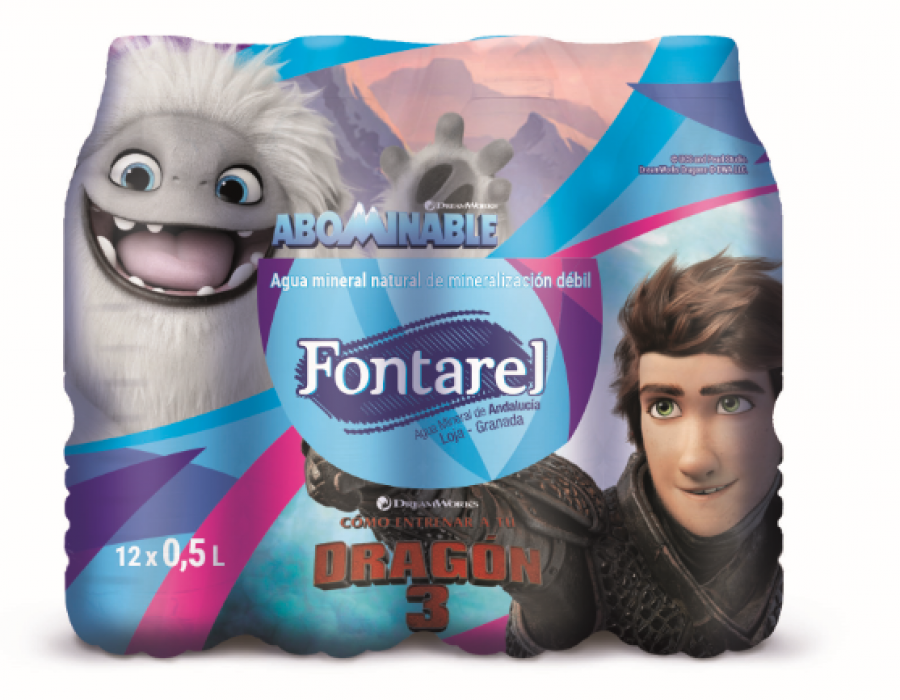 Esta semana comenzarán a llegar al mercado las nuevas botellas con cuatro diseños diferentes, inspirados en los personajes de Abominable, Como entrenar a tu dragón, Madagascar y Shrek.