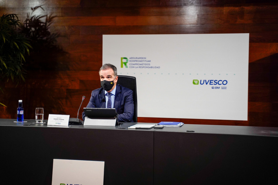 José Ramón Fernández de Barrena, CEO de Grupo Uvesco, durante la presentación de resultados de 2020 y previsiones para 2021.