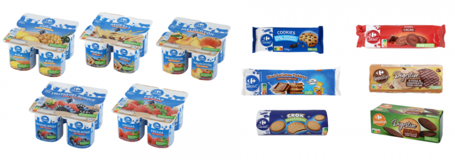 Carrefour elimina de sus yogures los colorantes, conservantes y aromas artificiales mientras que prescinde del aceite de palma para sus galletas.