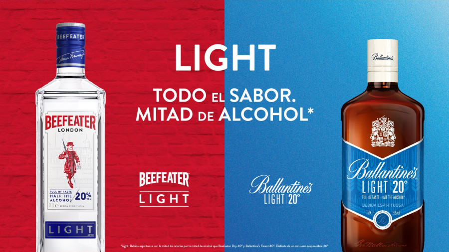 La distribución de Beefeater Light y Ballantine’s Light comenzará en el mes de febrero y su PVPR es de 13,55€ para la ginebra londinense y de 12,45€ para el whisky escocés.