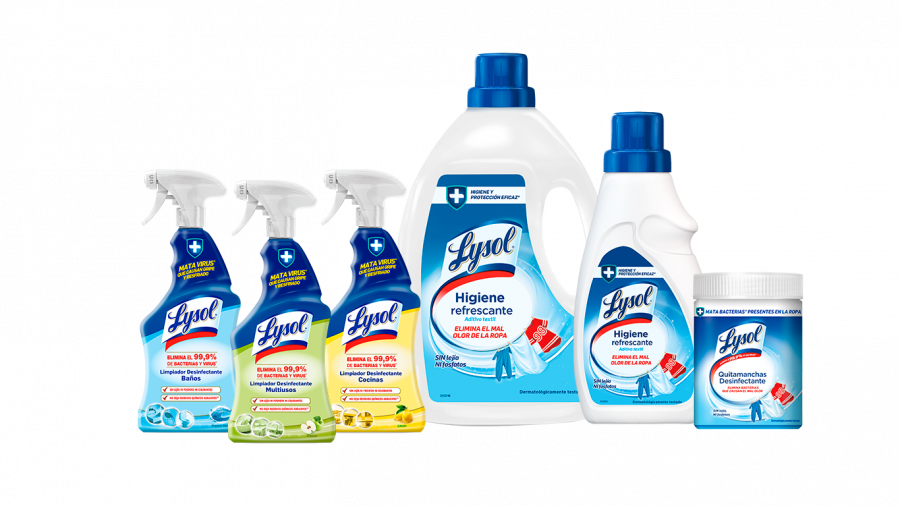 La gama de productos Lysol contribuyen a la desinfección de cocinas, baños y otras superficies, además de ser eficaces para la higienización de los tejidos y ropa de hogar y de uso diario.