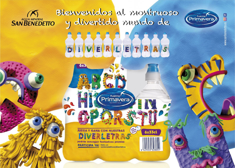 Agua Mineral San Benedetto lanza esta campaña a través de su marca Fuente Primavera y en concreto, de su formato 0,33cl tapón click con la que pretende llegar a los más pequeños de la casa.