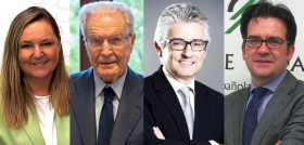 De izquierda a derecha: Virginia González Lucena, Antonio Garrigues Walker, José María Bonmatí e Ignacio García Magarzo.