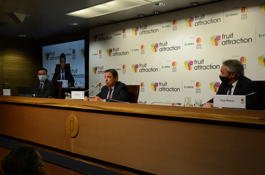 El ministro de Agricultura, Pesca y Alimentación, Luis Planas, ha inaugurado la feria Fruit Attraction 2020, que en esta edición se celebra en formato telepresencial, algo que para el ministro demue