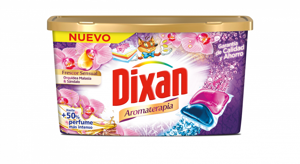 Dixan Aromaterapia cuenta con un aroma inspirado en esencias florales, para una limpieza total de las prendas.
