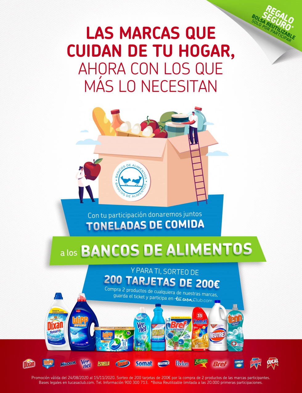 Junto con esta acción solidaria, las marcas también quieren premiar la confianza de sus consumidores: por la compra de 2 productos de cualquiera de las marcas participantes, Henkel regalará una bol