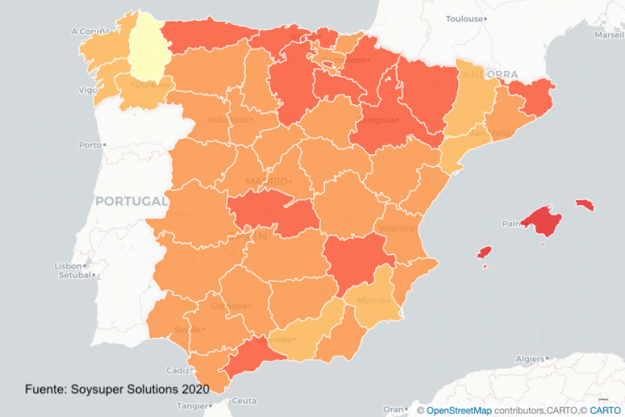 Baleares se mantiene en la primera posición siendo la provincia más cara de España para realizar la compra online, seguida de la Rioja, Huesca, Málaga,  y Burgos.