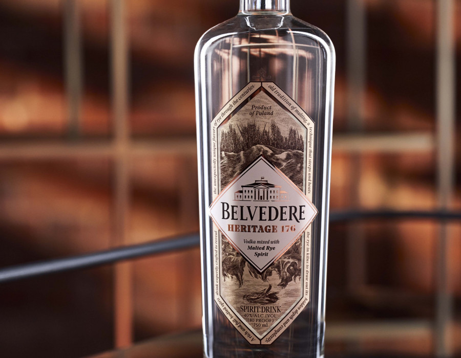 Heritage 176 es una mezcla de Belvedere vodka y un espirituoso hecho de centeno malteado.
