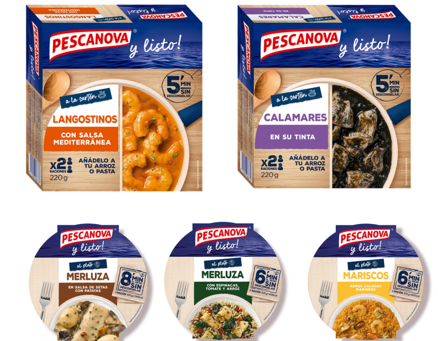 La nueva gama de productos puede degustarse sin previa descongelación, en dos formatos en función de su forma de preparación: al plato, para calentar al microondas, o a la sartén, para añadirle u
