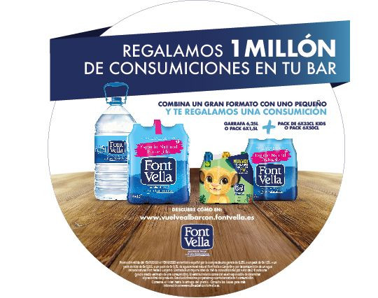 Font Vella ha puesto en marcha una web donde el consumidor podrá introducir el ticket de compra de Font Vella y el del local donde ha consumido el agua mineral para recibir un reembolso de dos euros.