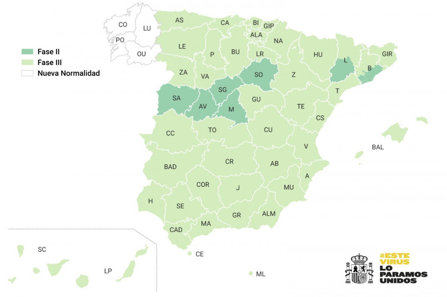 Territorios que pasan a la fase 3.