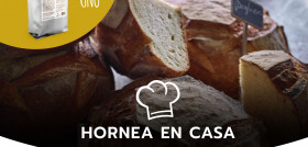 Uno de los productos que componen la nueva línea Hornea en Casa es el pan puglies, un mix de pan casero con trigo duro cultivado en los campos de Puglia.