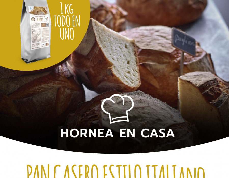 Uno de los productos que componen la nueva línea Hornea en Casa es el pan puglies, un mix de pan casero con trigo duro cultivado en los campos de Puglia.