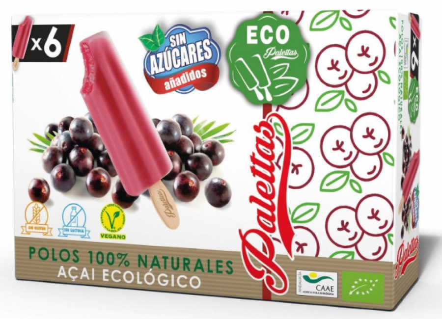La Paletta de Açai posee el certificado de agricultura ecológica CAAE, es sin azucares añadidos, sin gluten, sin lactosa y vegana.