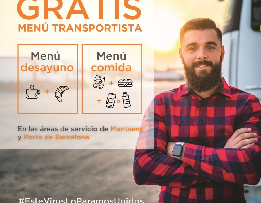 Ofrecen de forma gratuita dos opciones de menú, desayuno o comida, a los conductores, que se preparan en las áreas de servicio de Areas.