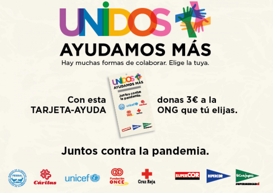 Las tarjetas, cuyo importe es de 3 euros, están disponibles en las líneas de caja de los supermercados El Corte Inglés, Hipercor y Supercor. El cliente podrá elegir la entidad a la que quiere dest