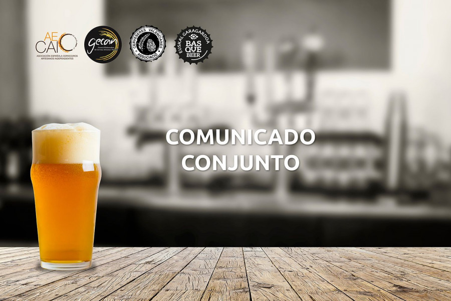 Aecai, Gecan, la Associació de Cerveseres Valencianes y la Euskal Garagardoa Basque Beer han acordado medidas conjuntas y coordinarse para colaborar en esta crisis sanitaria para poner a disposición