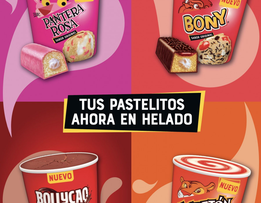 Los nuevos helados de Bollycao, Bony, Tigretón y Pantera Rosa llegarán a los supermercados a partir del 15 de abril.