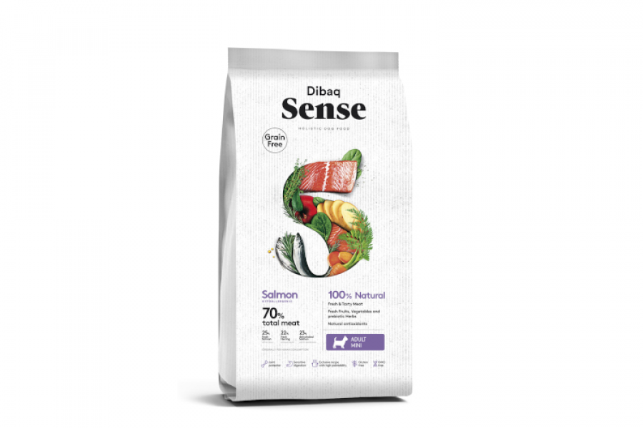 Dibaq Sense Grain free es una gama alimentos secos y húmedos hipoalergénicos, libres de cereales, soja, huevo y gluten.