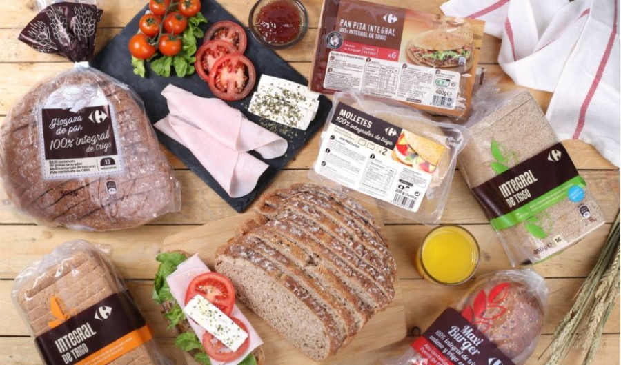 Las recetas de los nuevos panes 100% integral de Carrefour tienen como principal característica que la harina del pan se elabora manteniendo el salvado, el endospermo y el germen de trigo del grano.