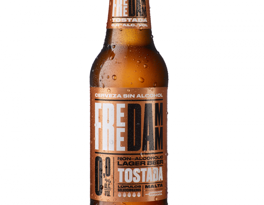 La nueva Free Damm Tostada está disponible en hostelería en formato de tercio retornable, y en alimentación, en lata de 33cl.