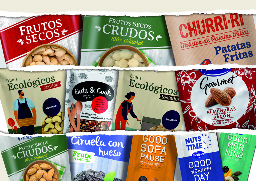 Medina tendrá disponible para su venta online las gamas Nuts Time, Gourmet, Crudos y Eco.
