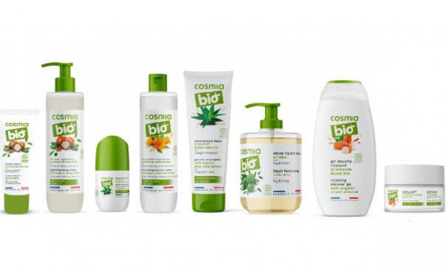 Cosmia Bio cuenta con 15 productos para adultos y bebés, como jabones, geles, desodorante, crema de manos, linimento, agua limpiadora o crema hidratante, entre otras.