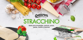 Stracchino Quescrem está disponible en formato barra de 1kg y tarrina de 100g, y tiene una vida útil de 45 días.