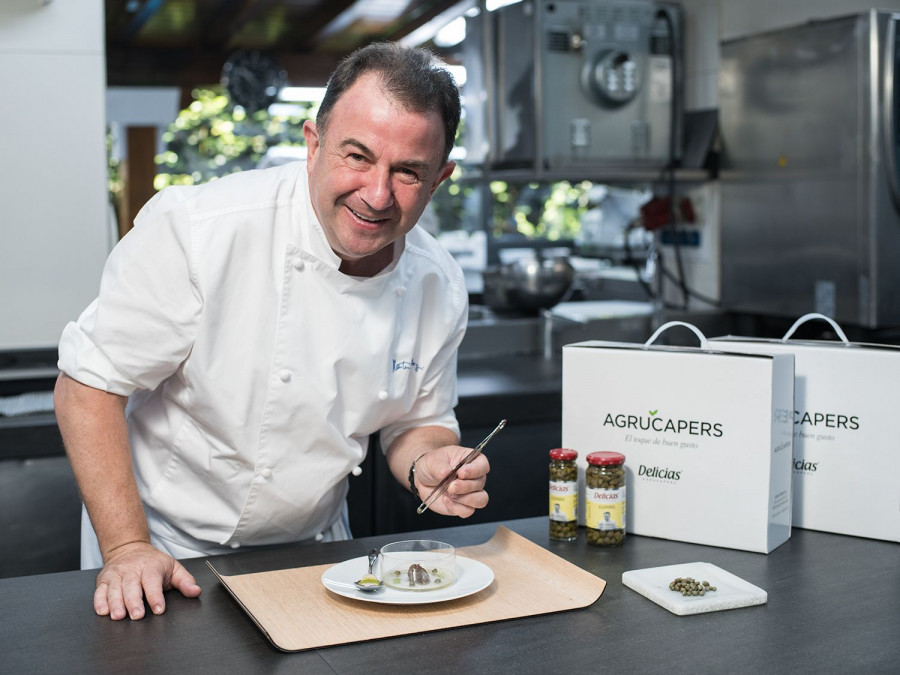 Martín Berasategui, diez estrellas Michelin, ha presentado la primera línea de encurtidos infantil de Agrucapers.