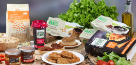Presenta una selección de productos dentro de sus marcas propias: Carrefour, Carrefour Veggie, y Carrefour BIO.