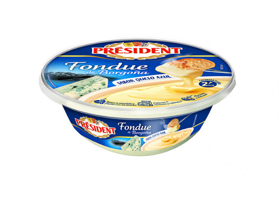 Nueva fondue de Borgoña sabor queso azul de President.