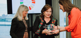 Las representantes del proyecto en la entrega de premios.