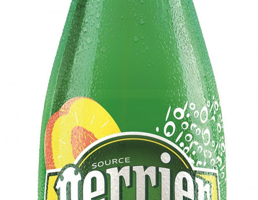 Nueva variedad de agua mineral de Perrier, sabor melocotón.