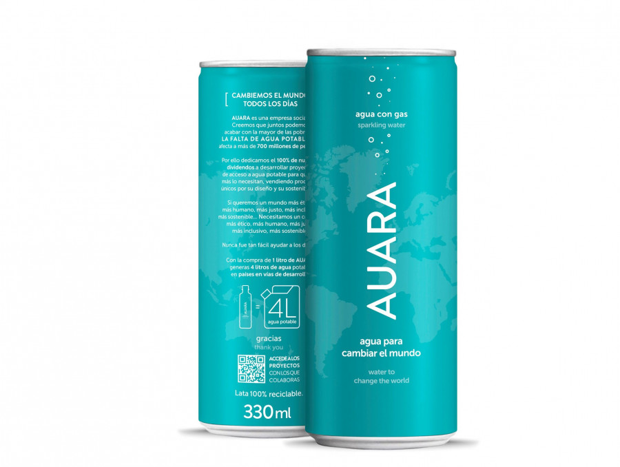 Por cada litro de Auara consumido en nuestro país, la compañía genera cuatro litros de agua potable en países en vías de desarrollo.