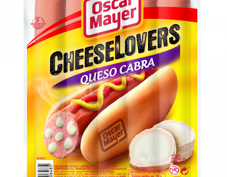 Nuevas salchichas de Oscar Mayer 'CheeseLovers' rellenas de queso de cabra.