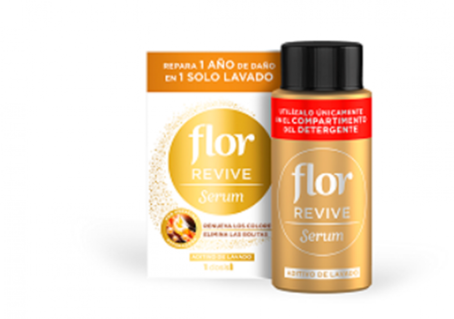 Flor Revive Serum recupera el color y elimina las bolitas de la ropa gracias a su fórmula de pro-keratina.